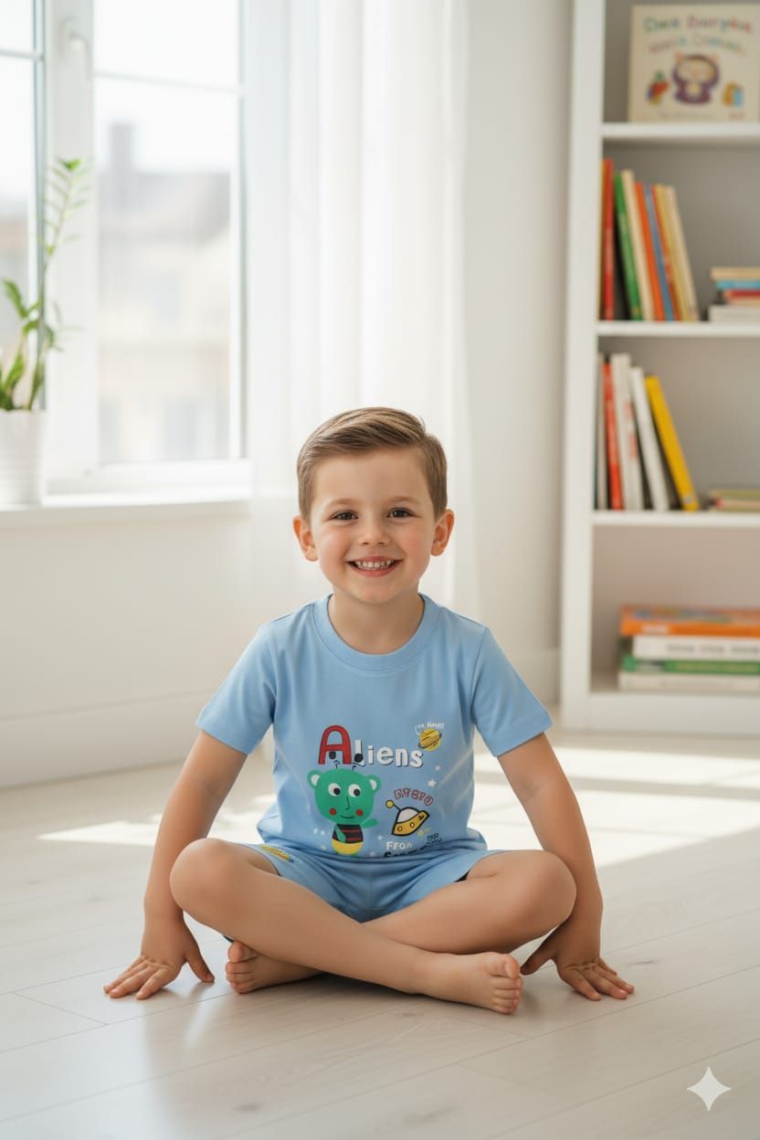 Cute Aliens Shorts Pyjamas set