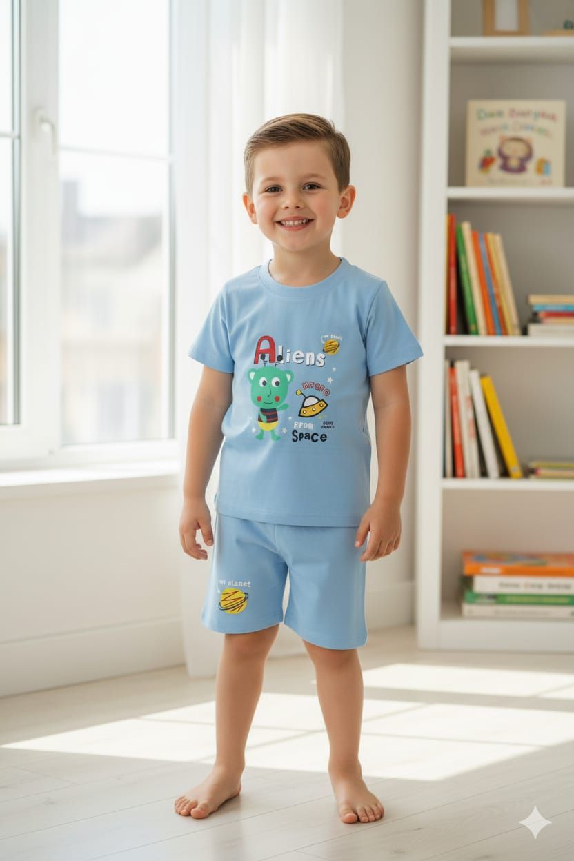 Cute Aliens Shorts Pyjamas set