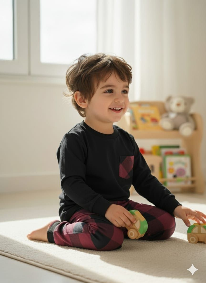 Black cherry unisex pyjamas set