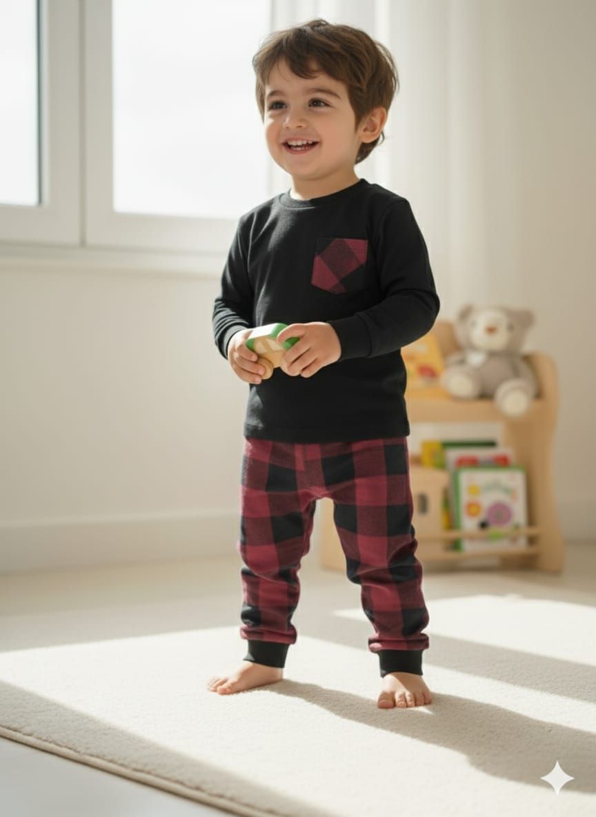 Black cherry unisex pyjamas set