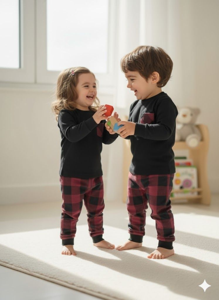 Black cherry unisex pyjamas set