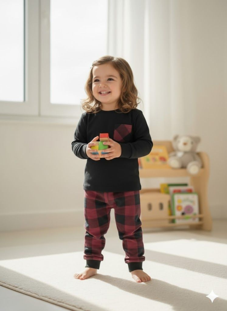 Black cherry unisex pyjamas set
