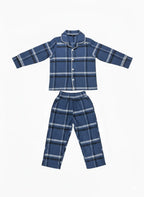 Classic blue flannel pyjamas white(unisex)