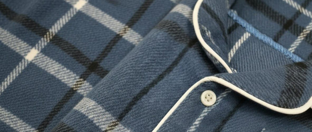 Classic blue flannel pyjamas white(unisex)