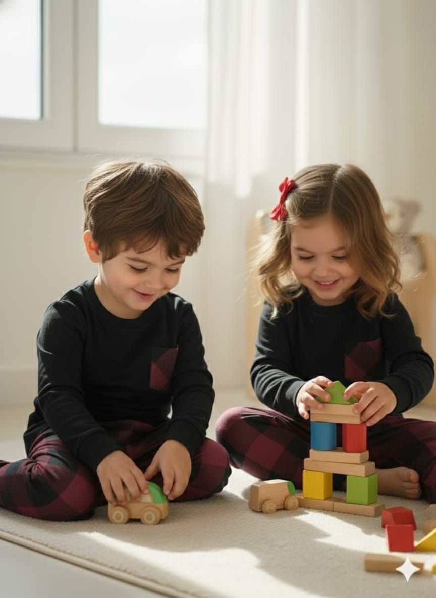 Black cherry unisex pyjamas set
