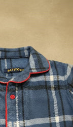 Classic blue flannel pyjamas set red