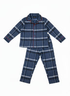Classic blue flannel pyjamas set red