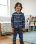 Classic blue flannel pyjamas set  blue