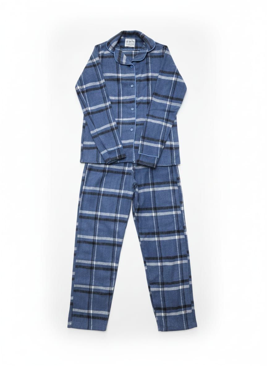 Classic blue flannel pyjamas set  blue