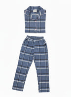 Classic blue flannel pyjamas set lilac