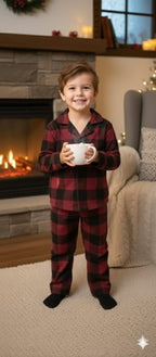 Classic cherry flannel pyjamas set (unisex)
