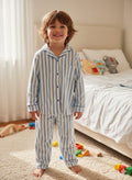Classic blue stripe fleece pyjamas set (unisex)