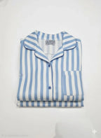 Classic blue stripe pyjamas set